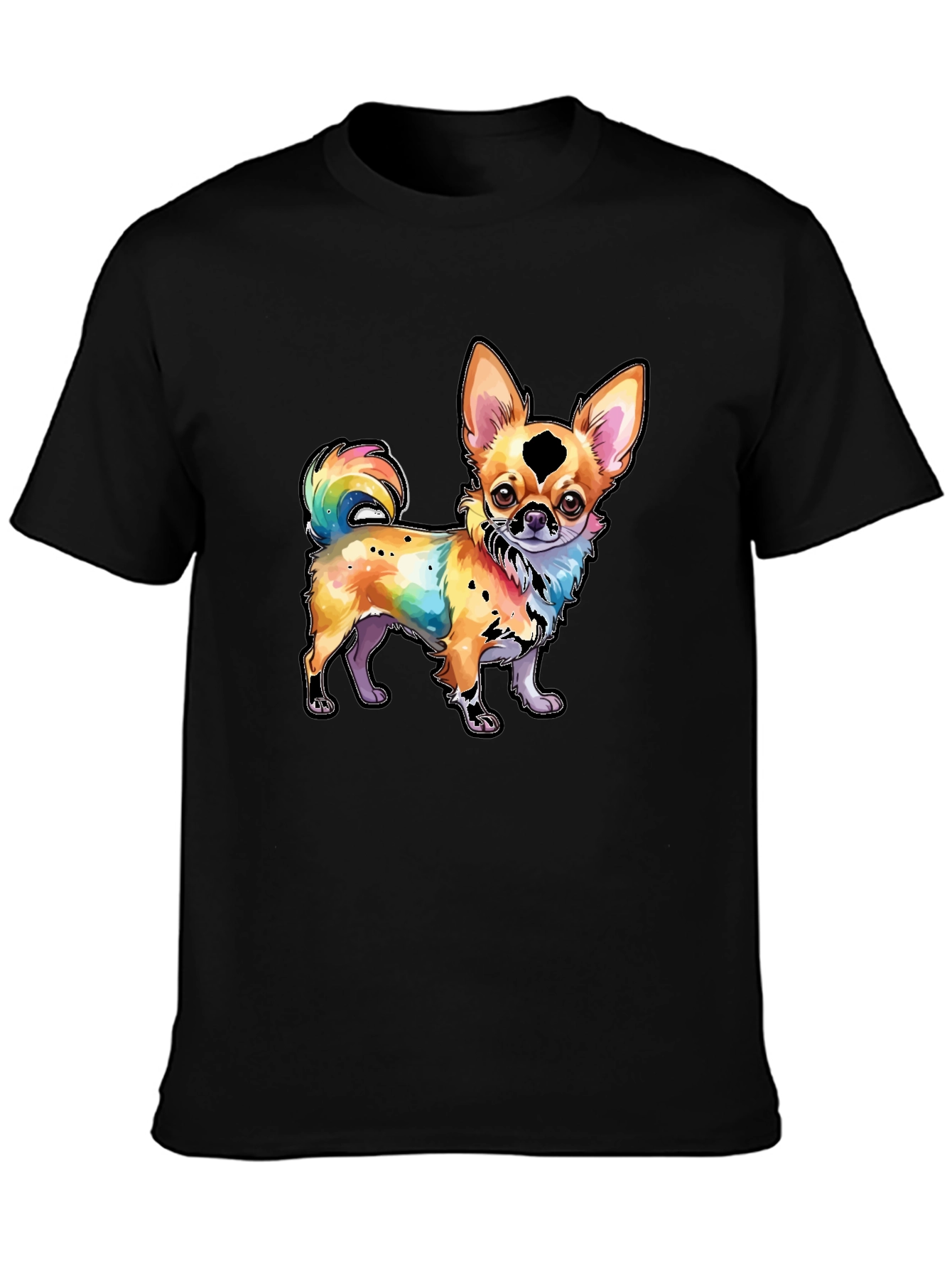 Rainbow Chihuahua Graphic Tee - Stylish Dog Lover Shirt