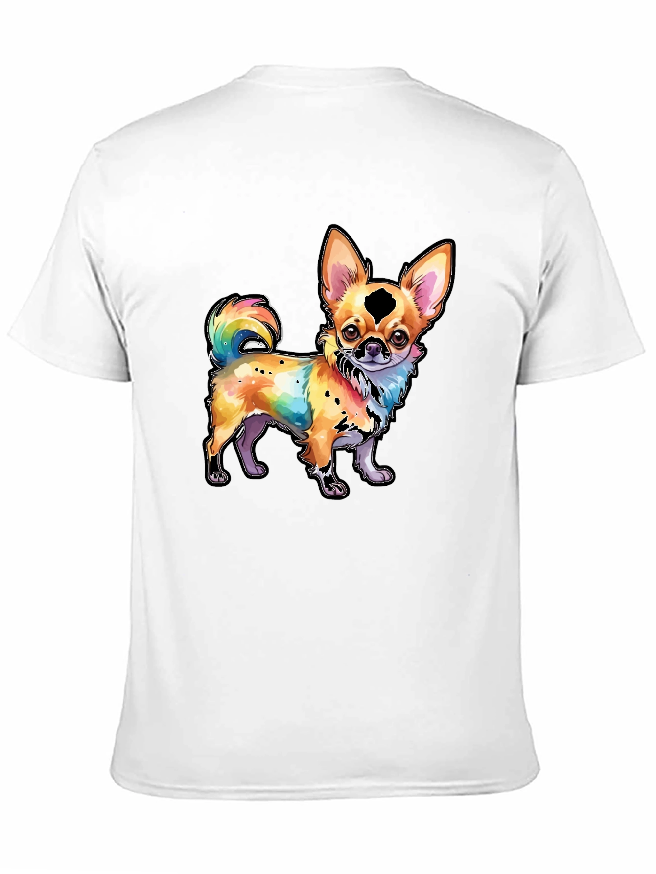 Rainbow Chihuahua Graphic Tee - Stylish Dog Lover Shirt