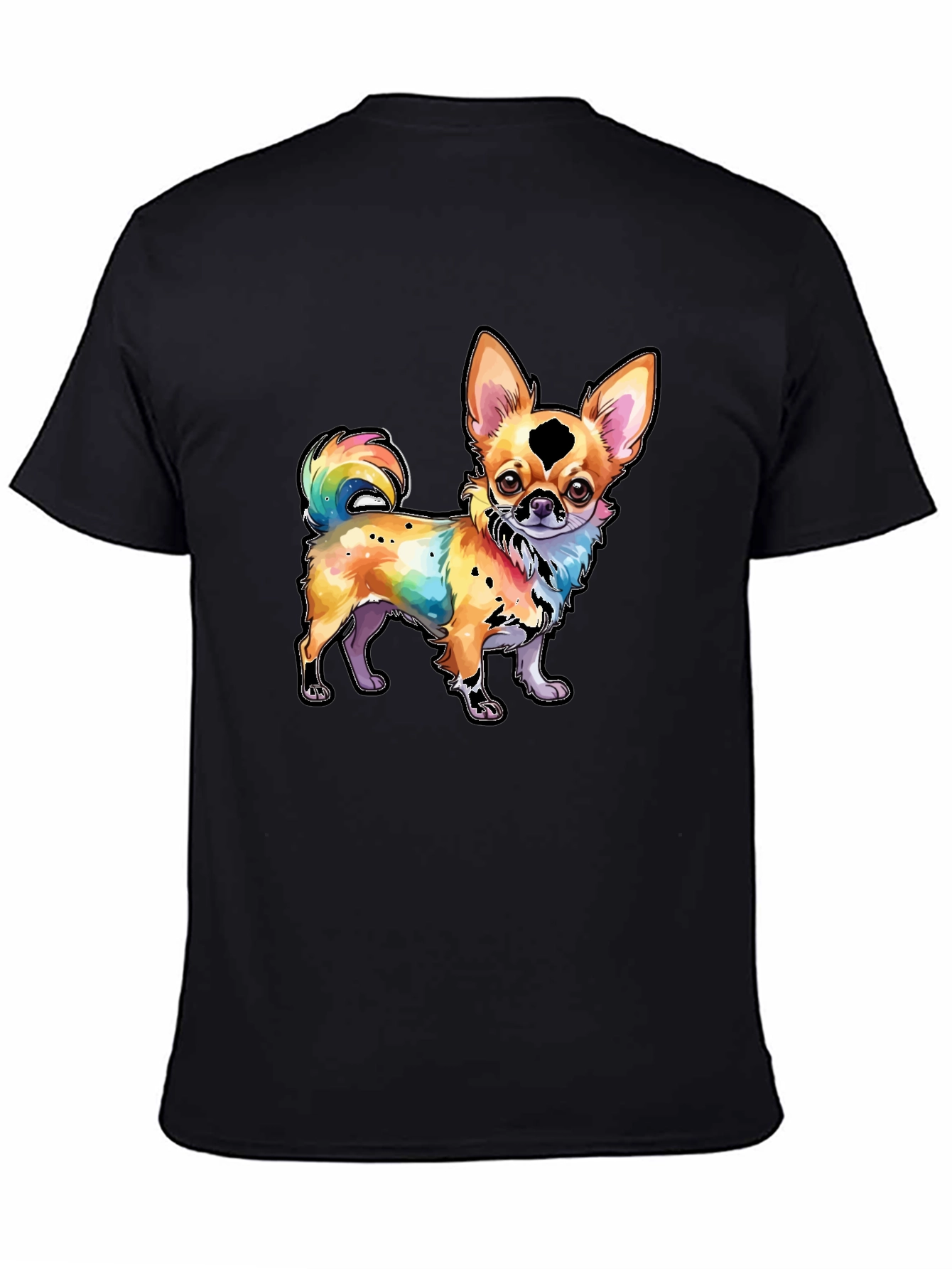 Rainbow Chihuahua Graphic Tee - Stylish Dog Lover Shirt