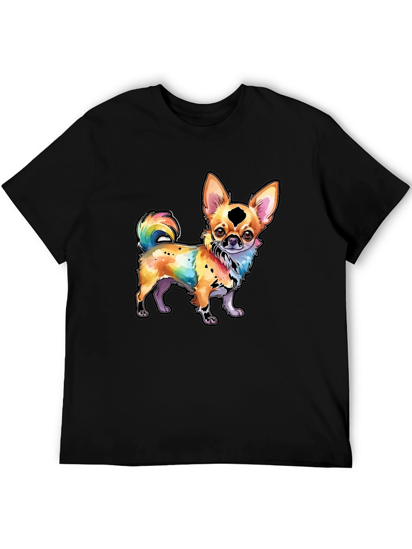 Rainbow Chihuahua Graphic Tee - Stylish Dog Lover Shirt