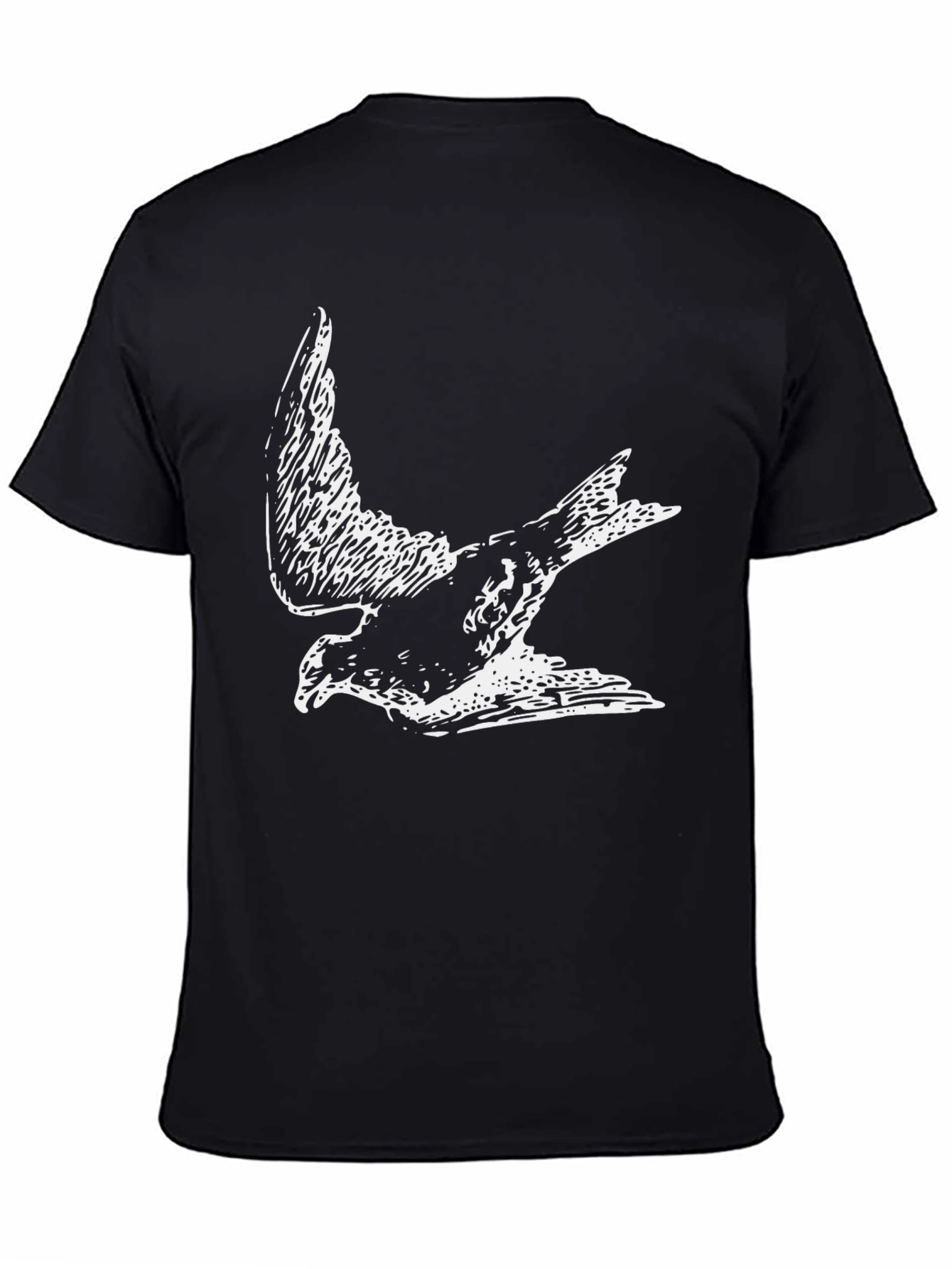 Mens Black Eagle Graphic Tee - Cool Bird Design