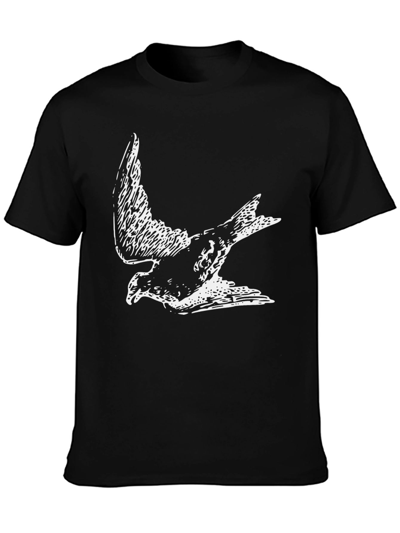 Mens Black Eagle Graphic Tee - Cool Bird Design