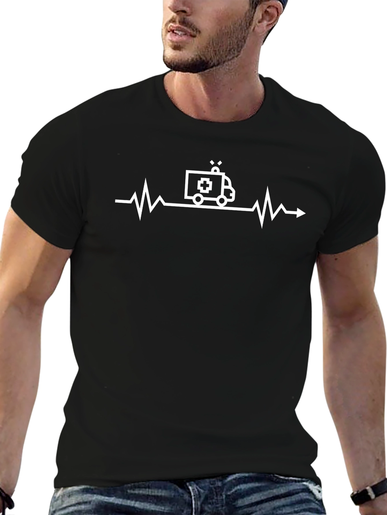 Ambulance Heartbeat Graphic T-Shirt - Medical EMT