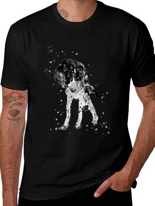 Dog Watercolor Art Black Tee