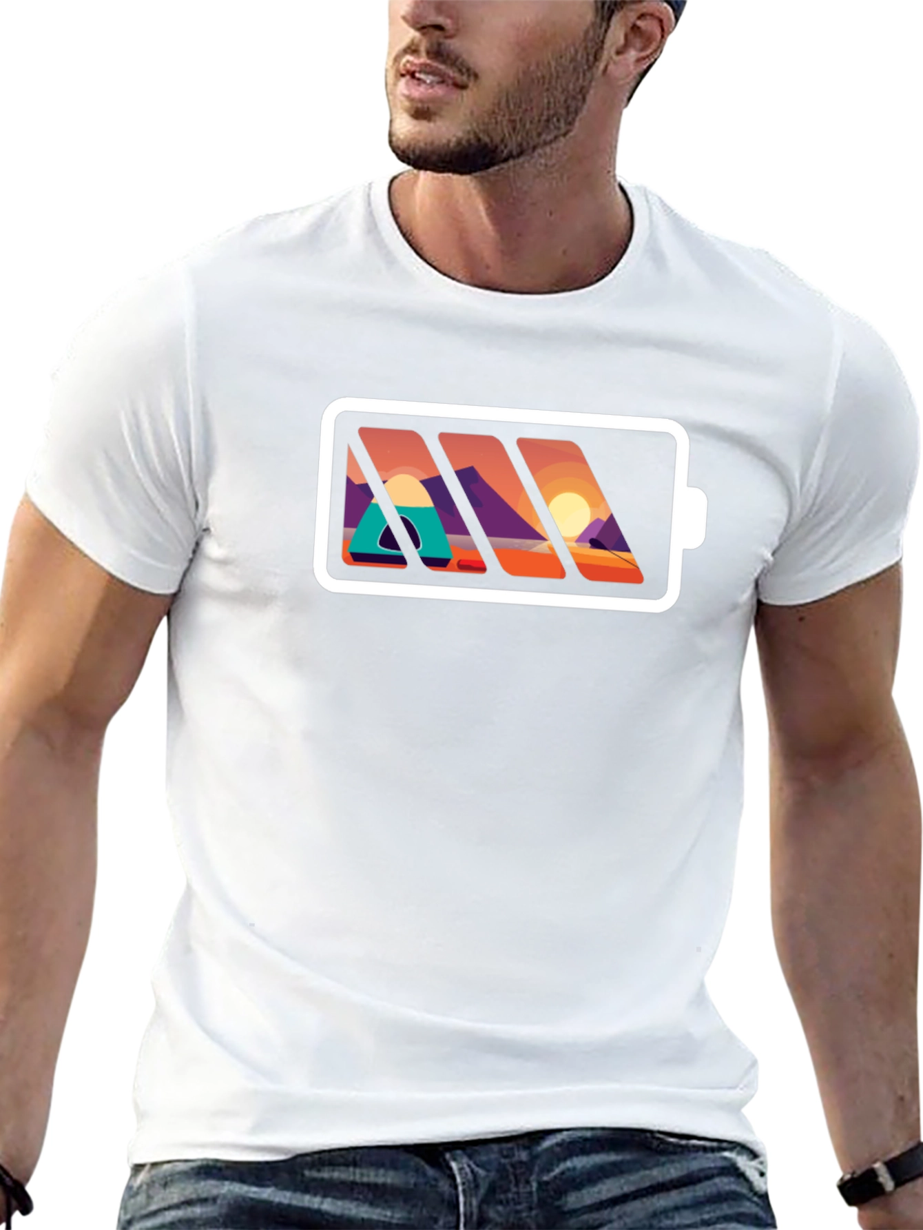 Nature Battery T-Shirt - Mens Black Graphic Tee