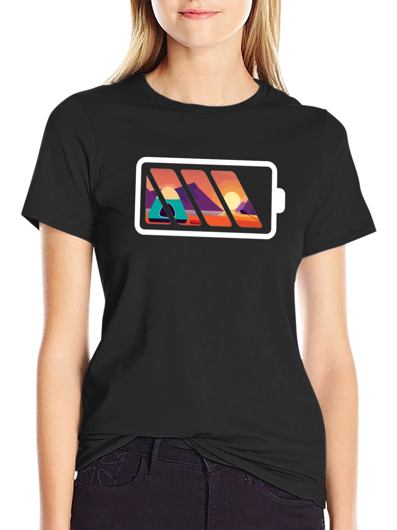 Nature Battery T-Shirt - Mens Black Graphic Tee