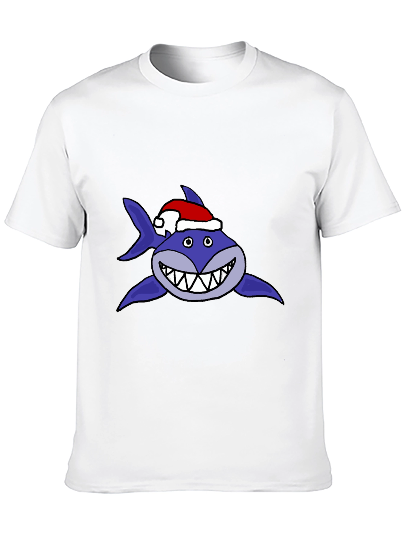 Shark with Santa Hat Graphic Tee