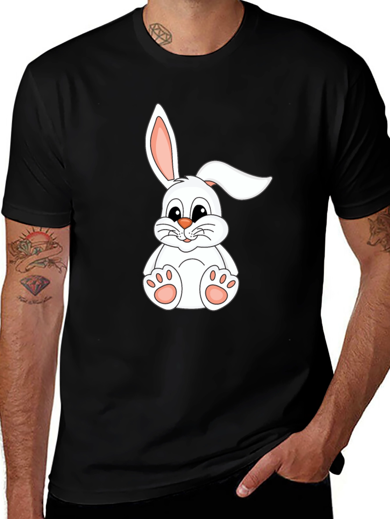 Cute Bunny Graphic Tee - Soft Cotton Blend