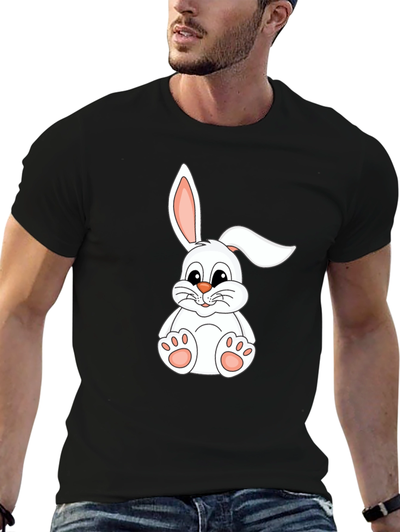 Cute Bunny Graphic Tee - Soft Cotton Blend