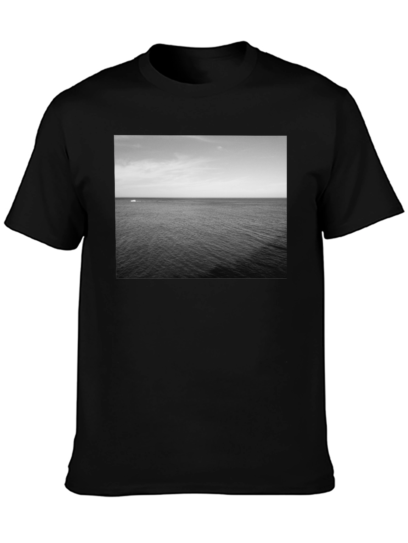 Ocean View Graphic Tee - Black Casual Shirt
