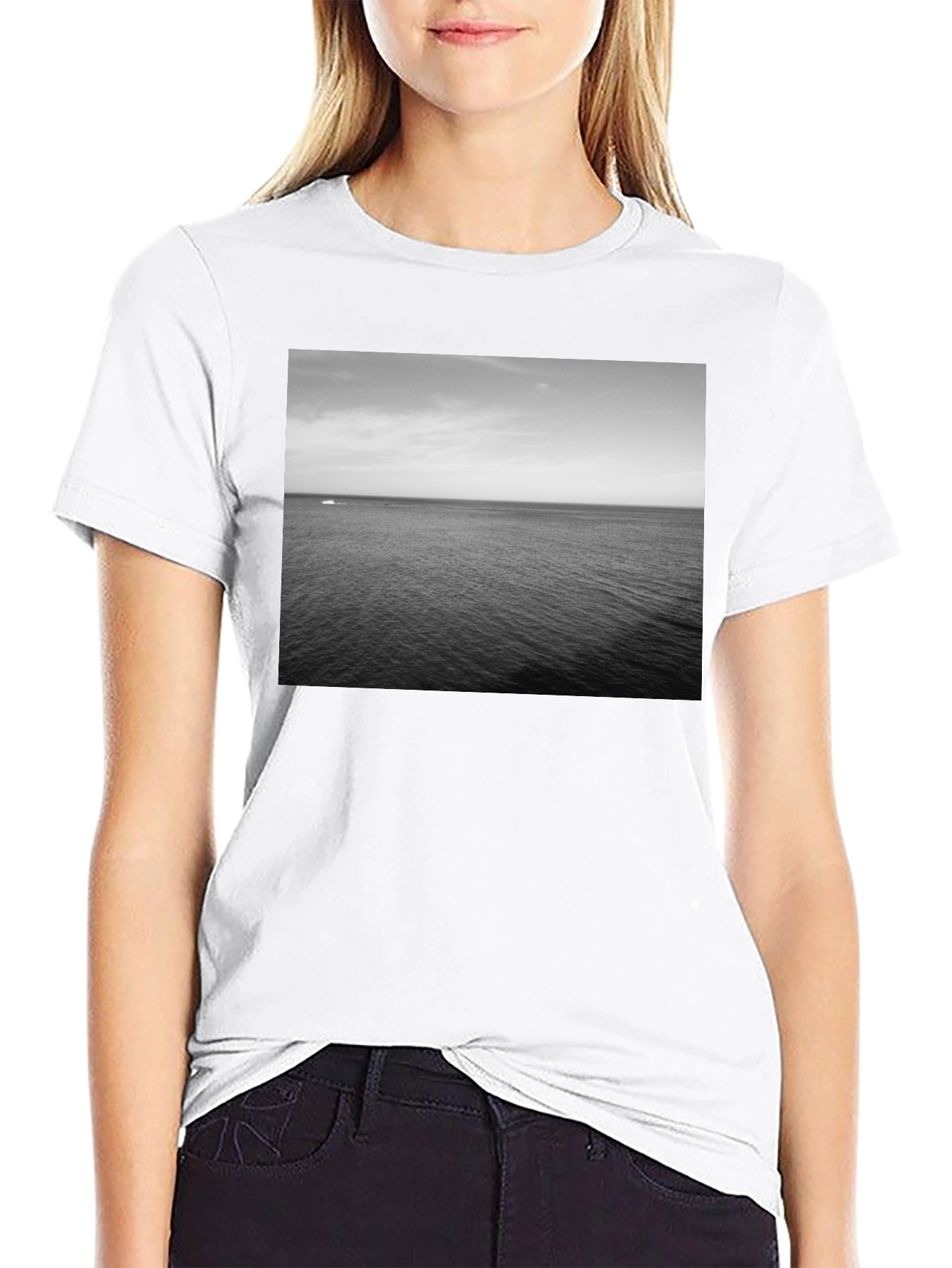 Ocean View Graphic Tee - Black Casual Shirt