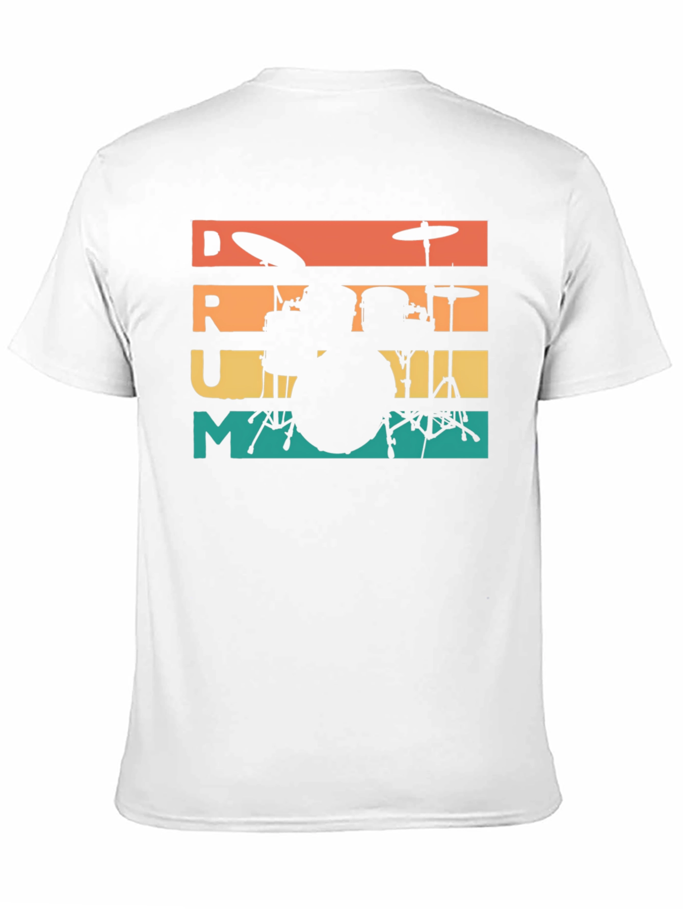 Retro Drummer Tee - Music Lovers Black T-Shirt
