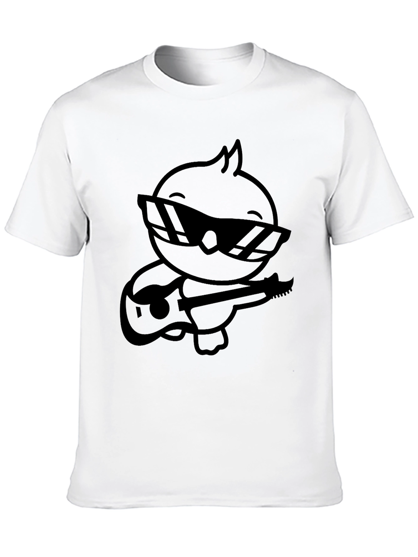 Cool Chick Guitar Player Black T-Shirt