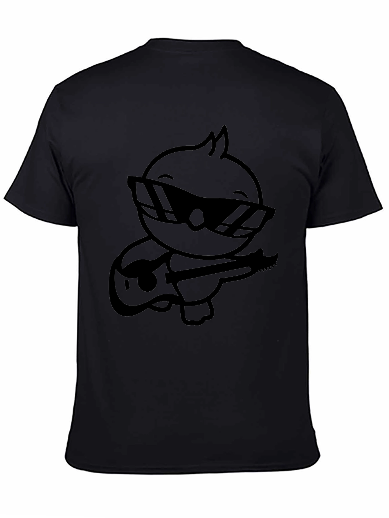 Cool Chick Guitar Player Black T-Shirt