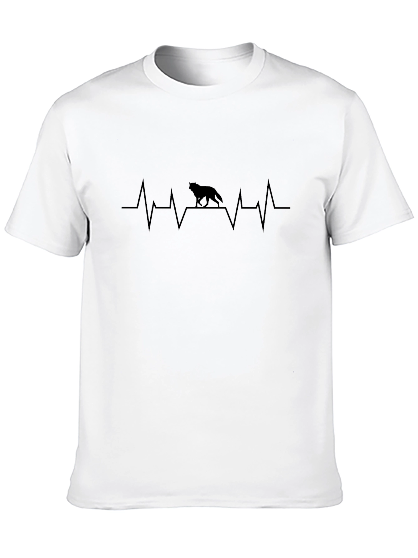 Wolf Heartbeat T-Shirt - Black Graphic Tee