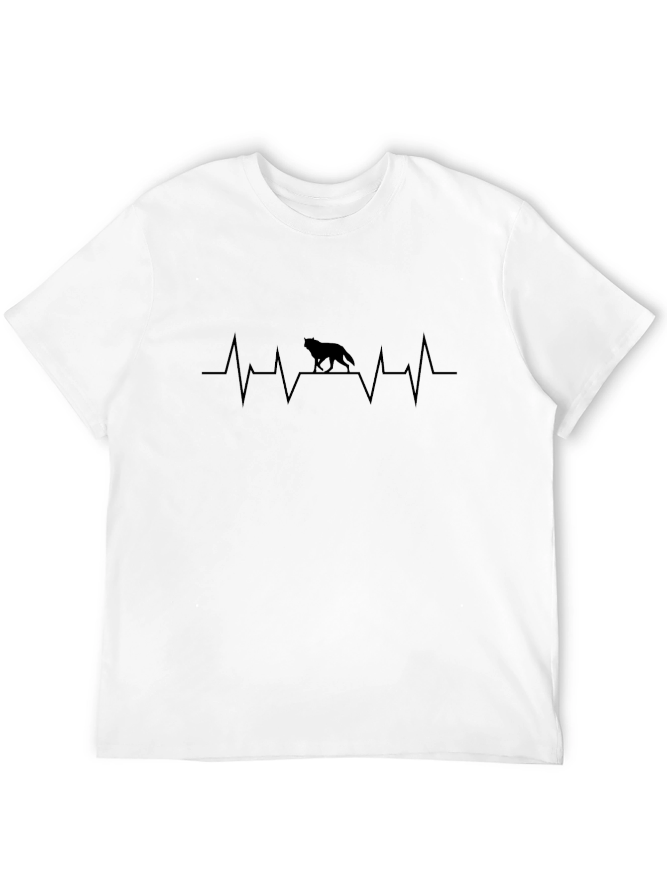 Wolf Heartbeat T-Shirt - Black Graphic Tee