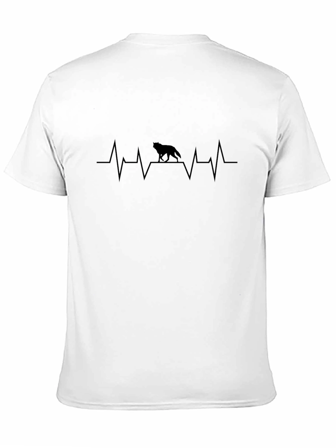 Wolf Heartbeat T-Shirt - Black Graphic Tee