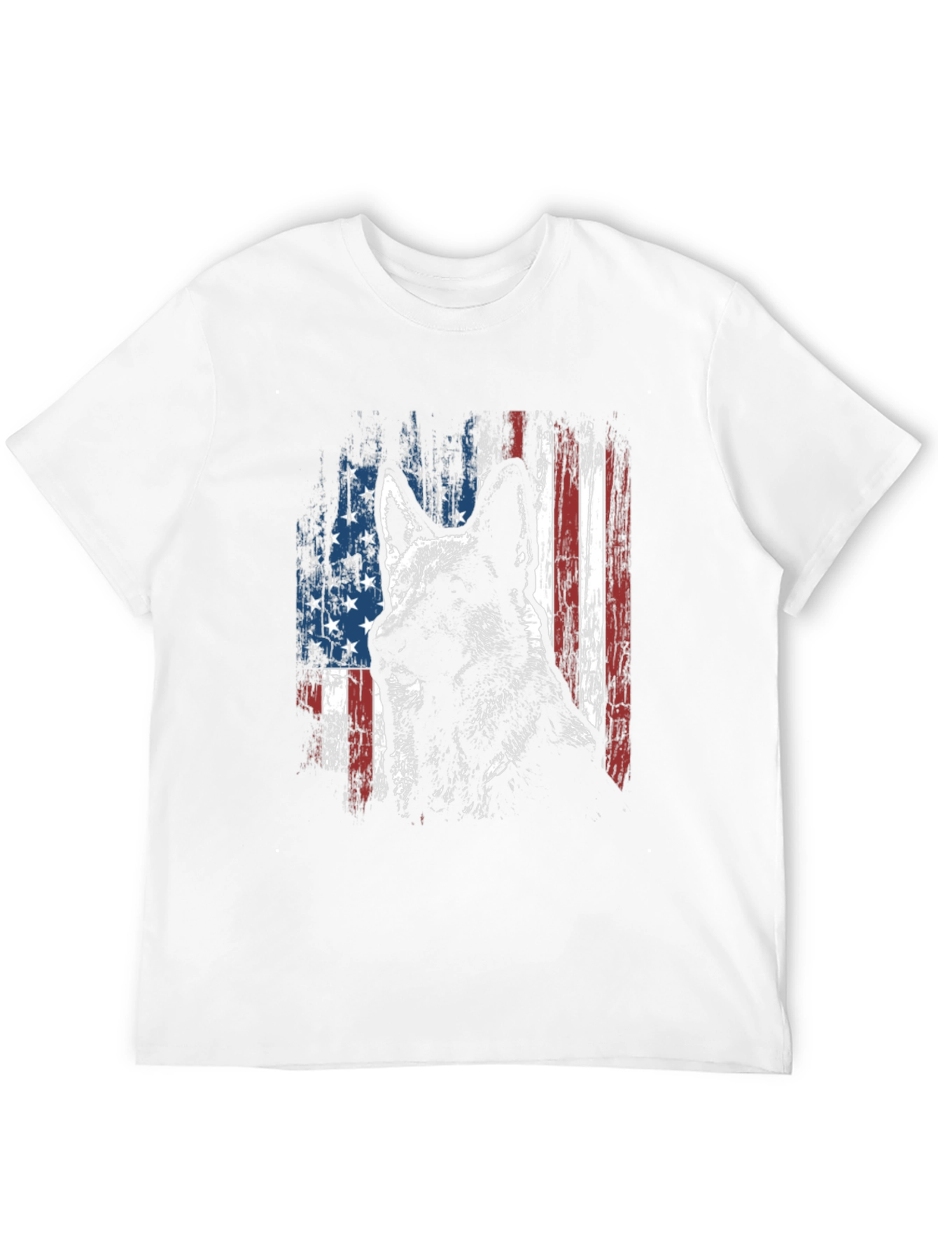 German Shepherd American Flag T-Shirt
