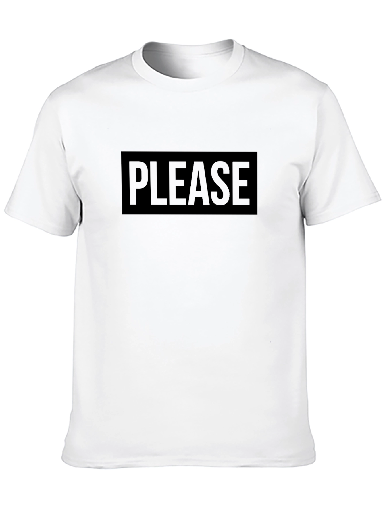 Black T-Shirt with PLEASE Graphic