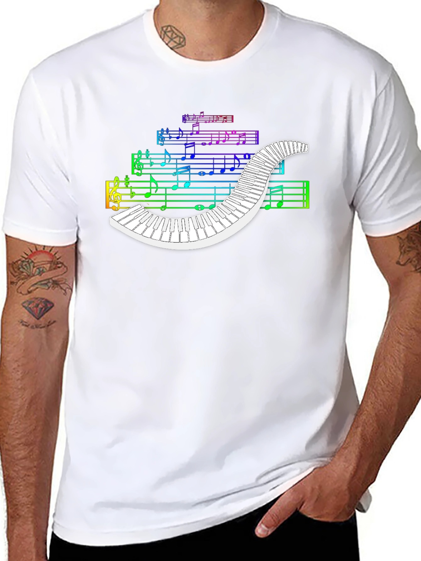 Rainbow Music Piano T-Shirt