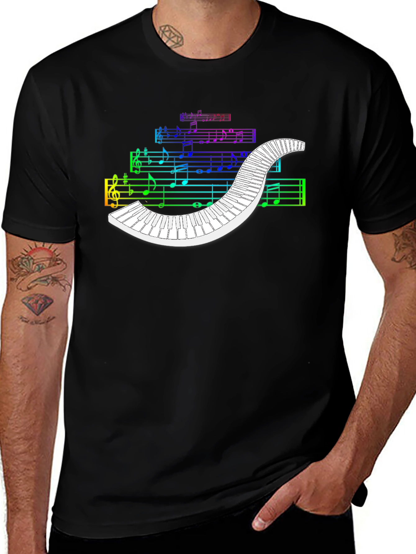 Rainbow Music Piano T-Shirt