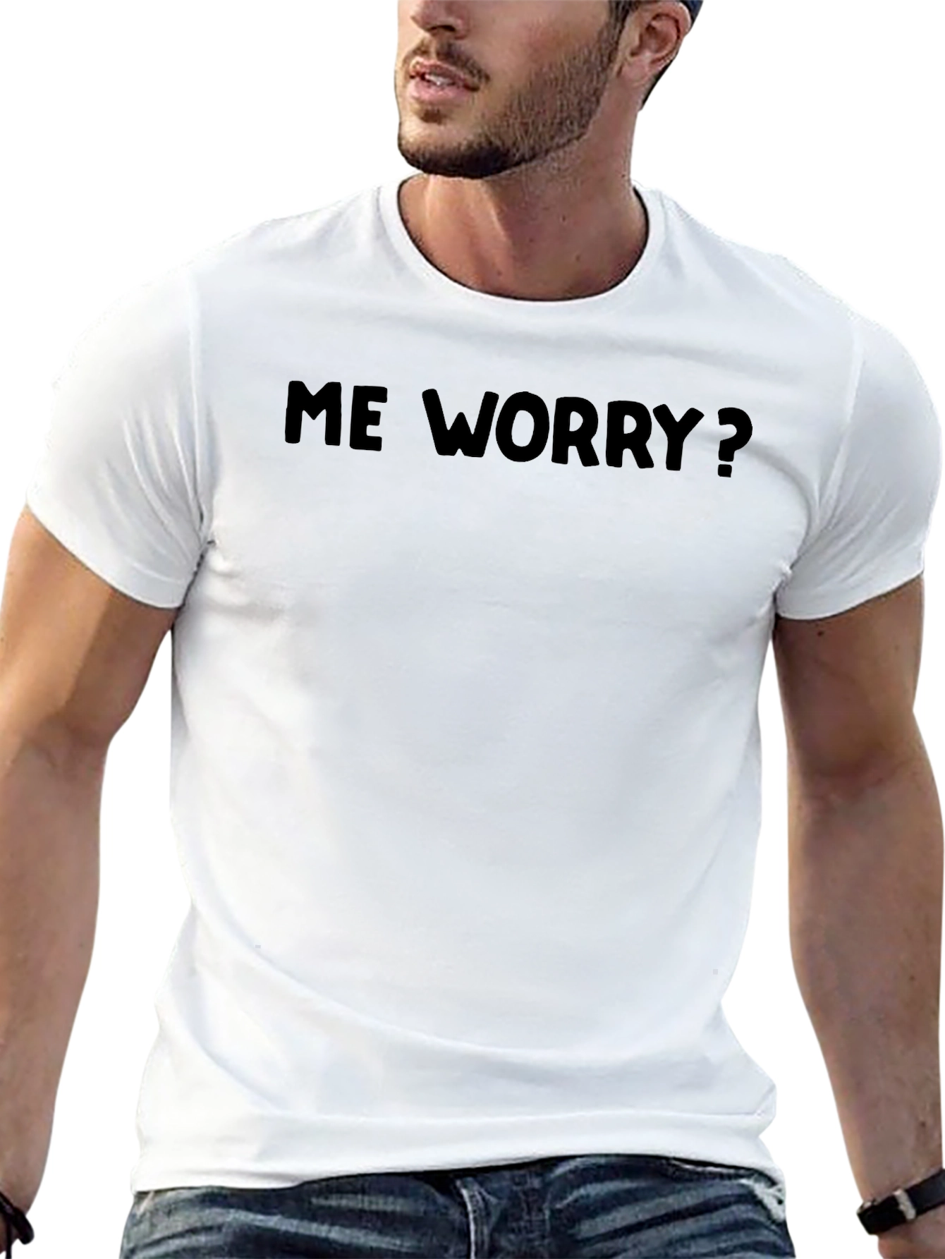Me Worry? Graphic Tee - Classic Black T-Shirt