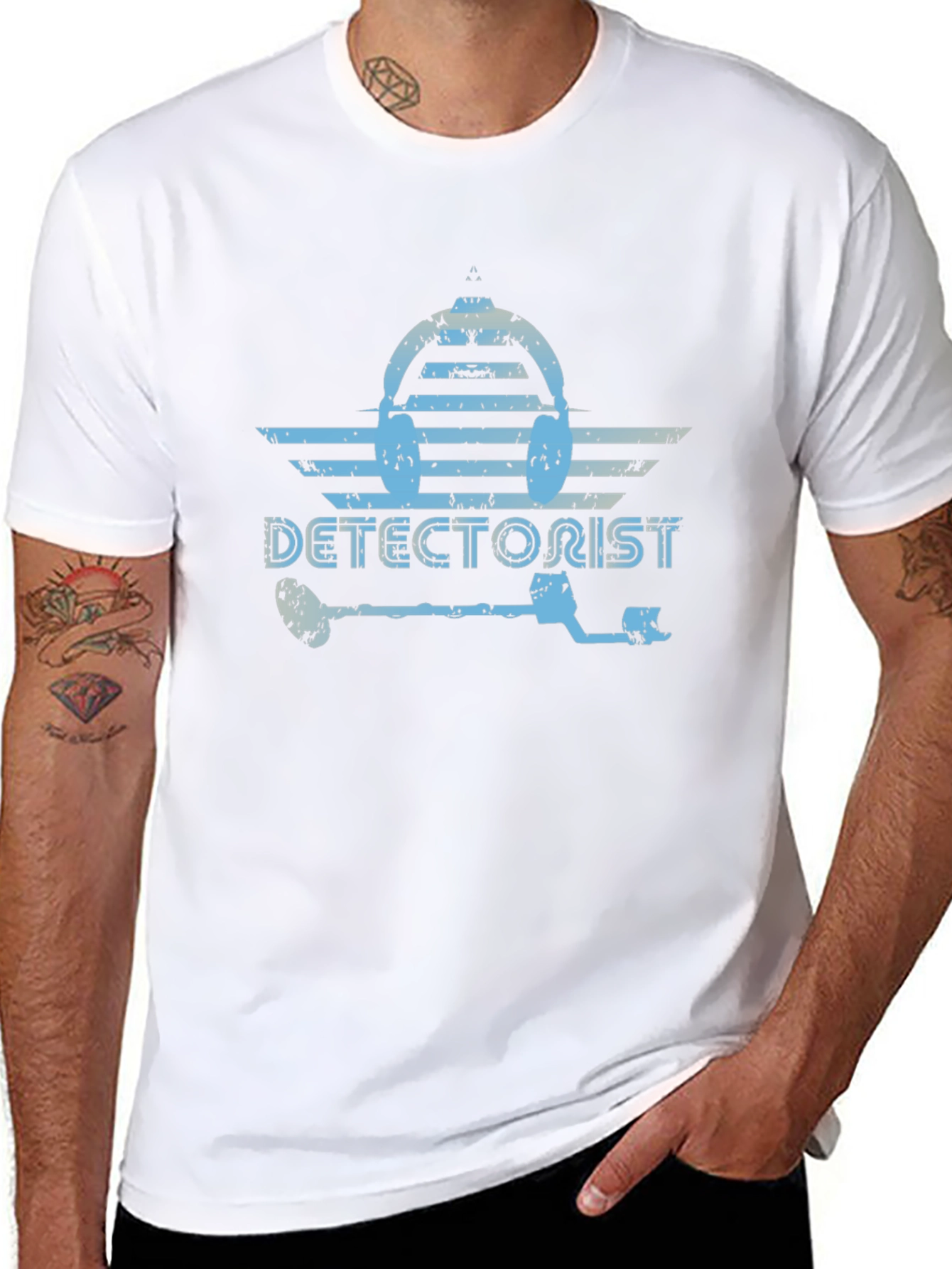Detectorist Black T-Shirt Metal Detecting Hobbyist Gift
