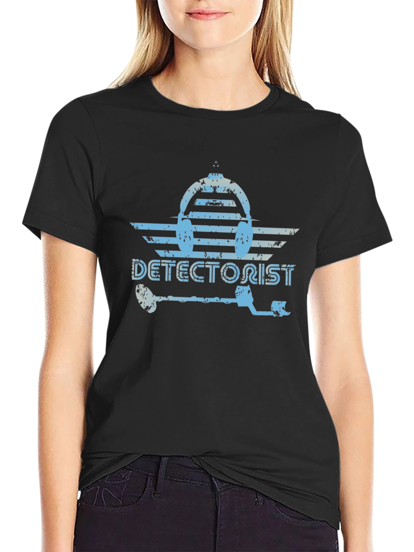 Detectorist Black T-Shirt Metal Detecting Hobbyist Gift