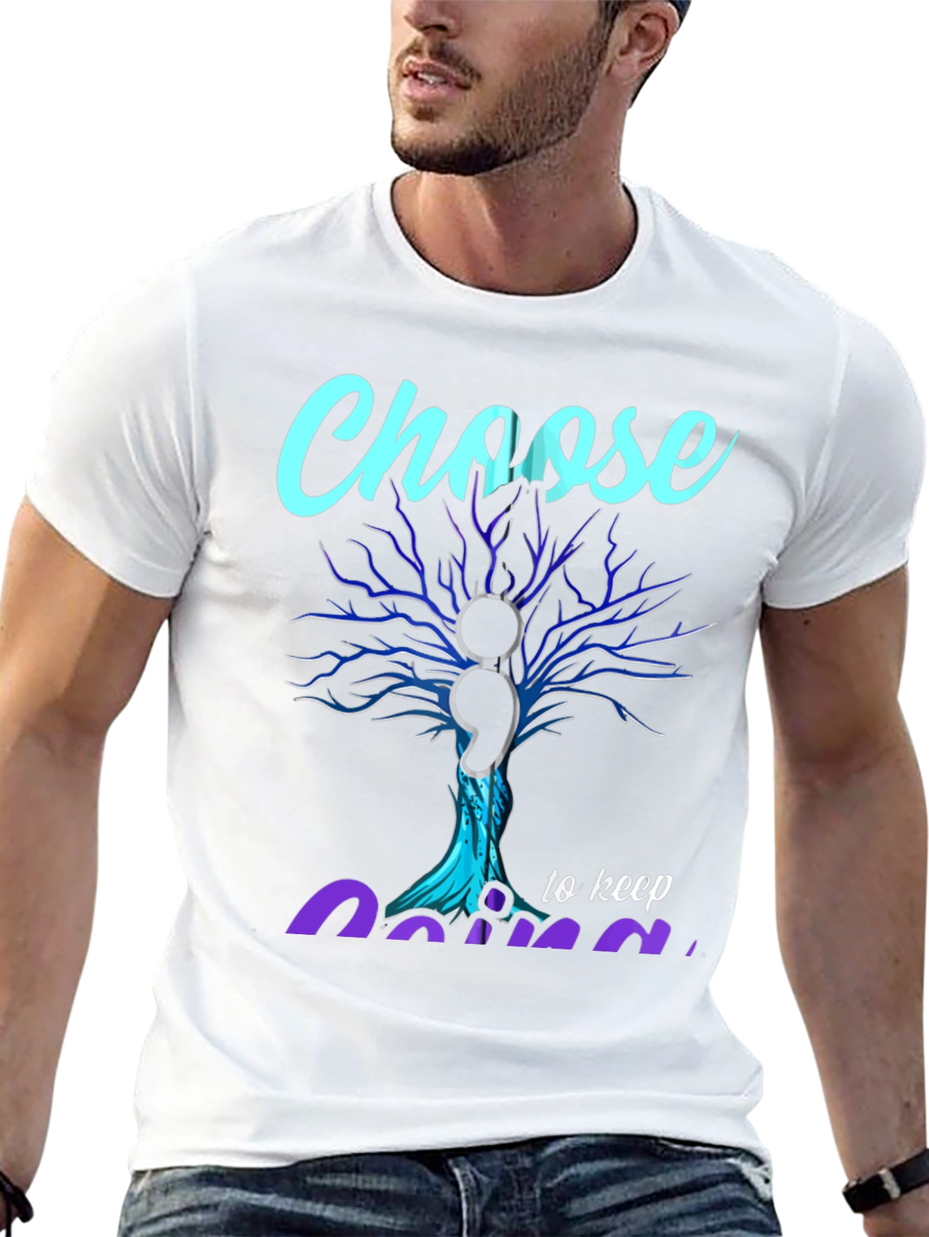 Choose to Keep Going Semicolon Mental Health T-Shirt