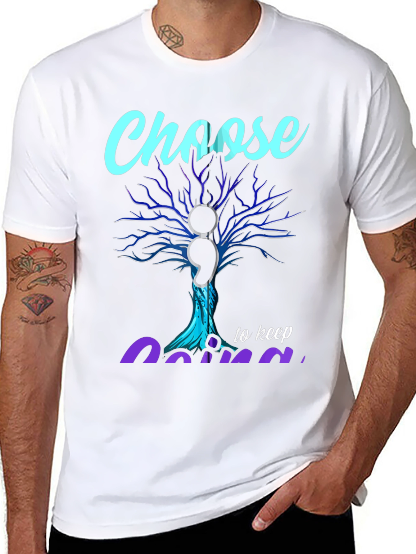 Choose to Keep Going Semicolon Mental Health T-Shirt