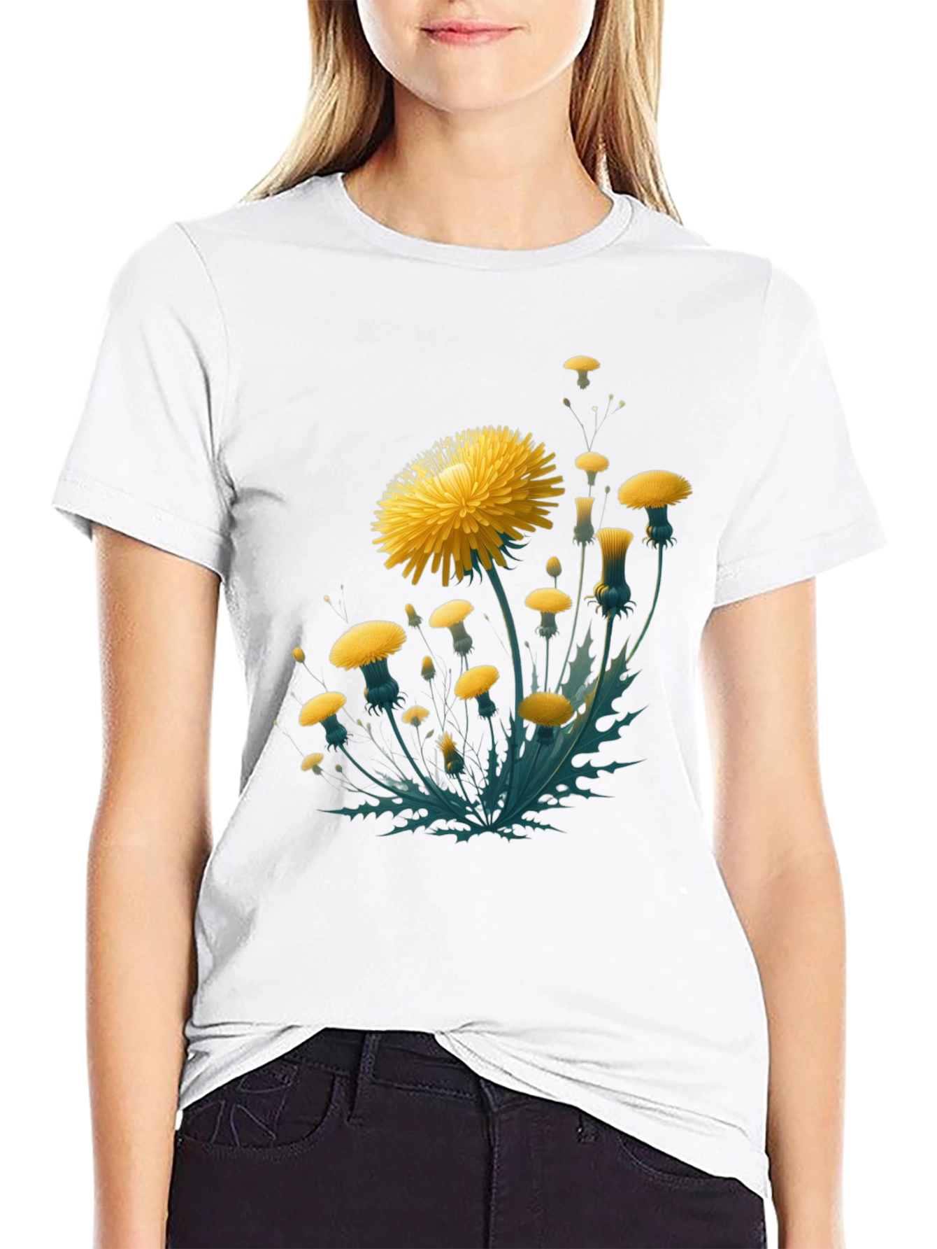 Dandelion Graphic Black T-Shirt