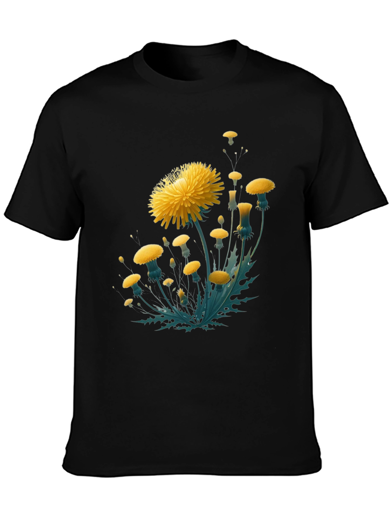 Dandelion Graphic Black T-Shirt