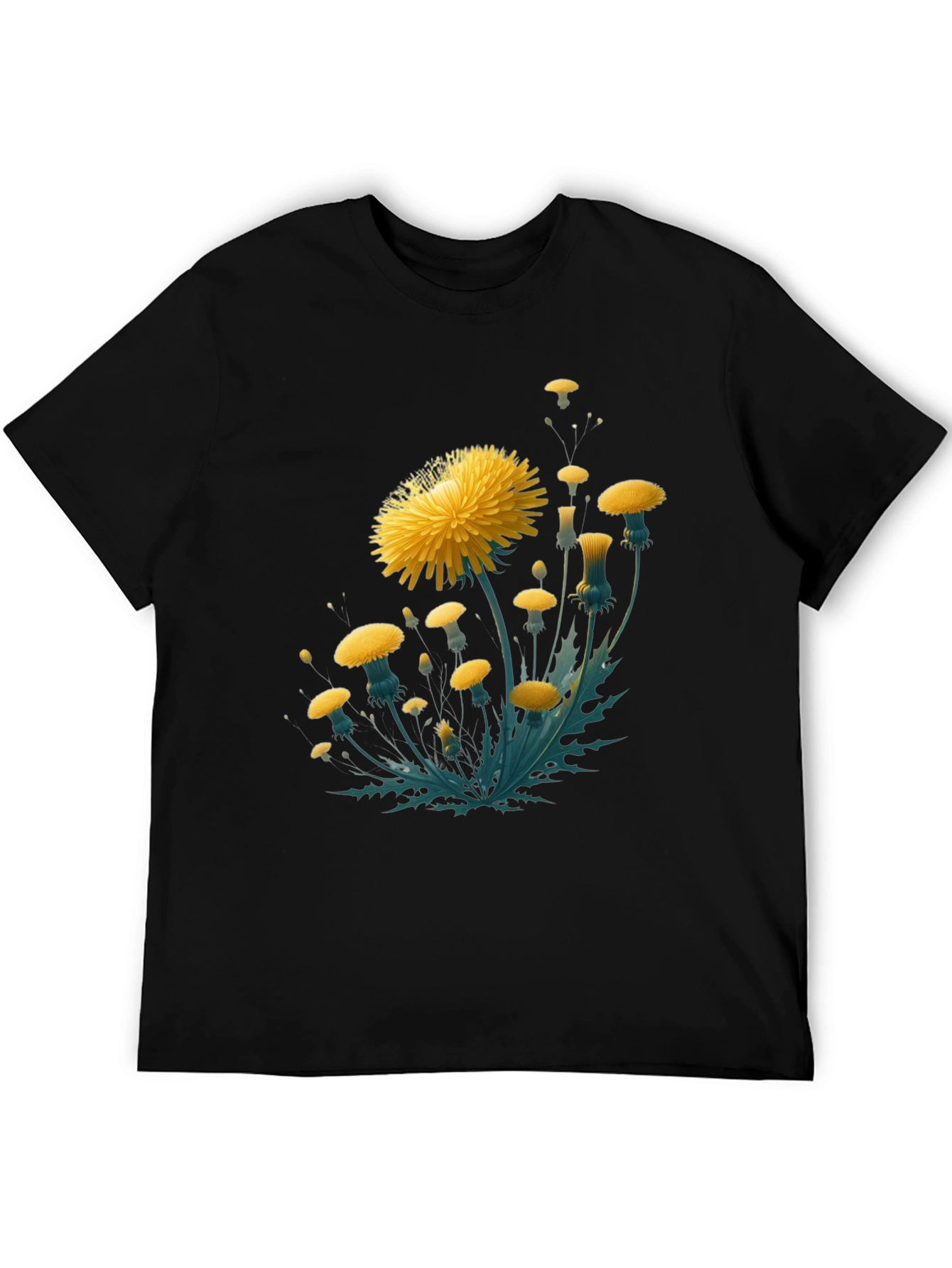 Dandelion Graphic Black T-Shirt