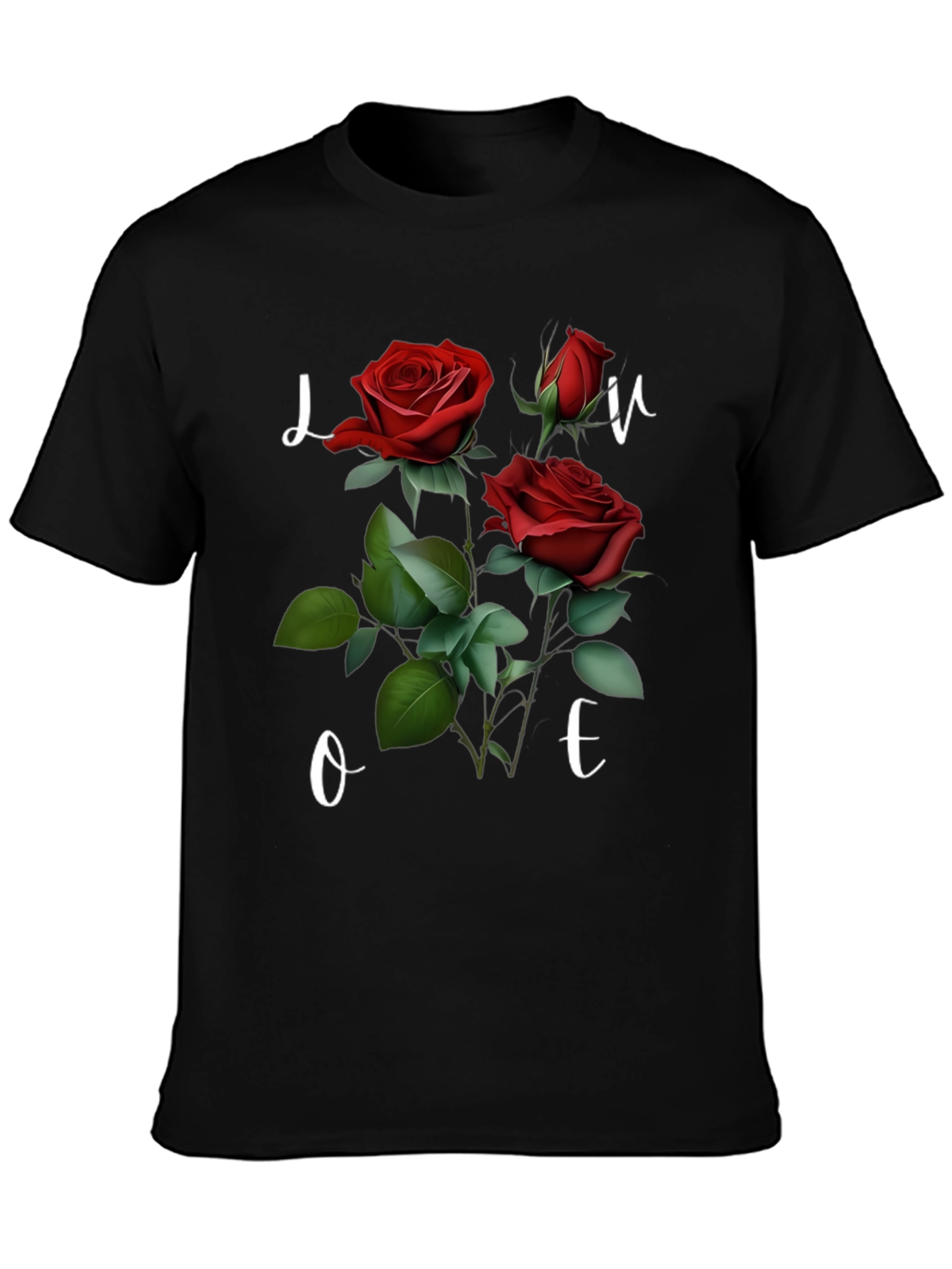Floral Love T-Shirt - Romantic Red Roses