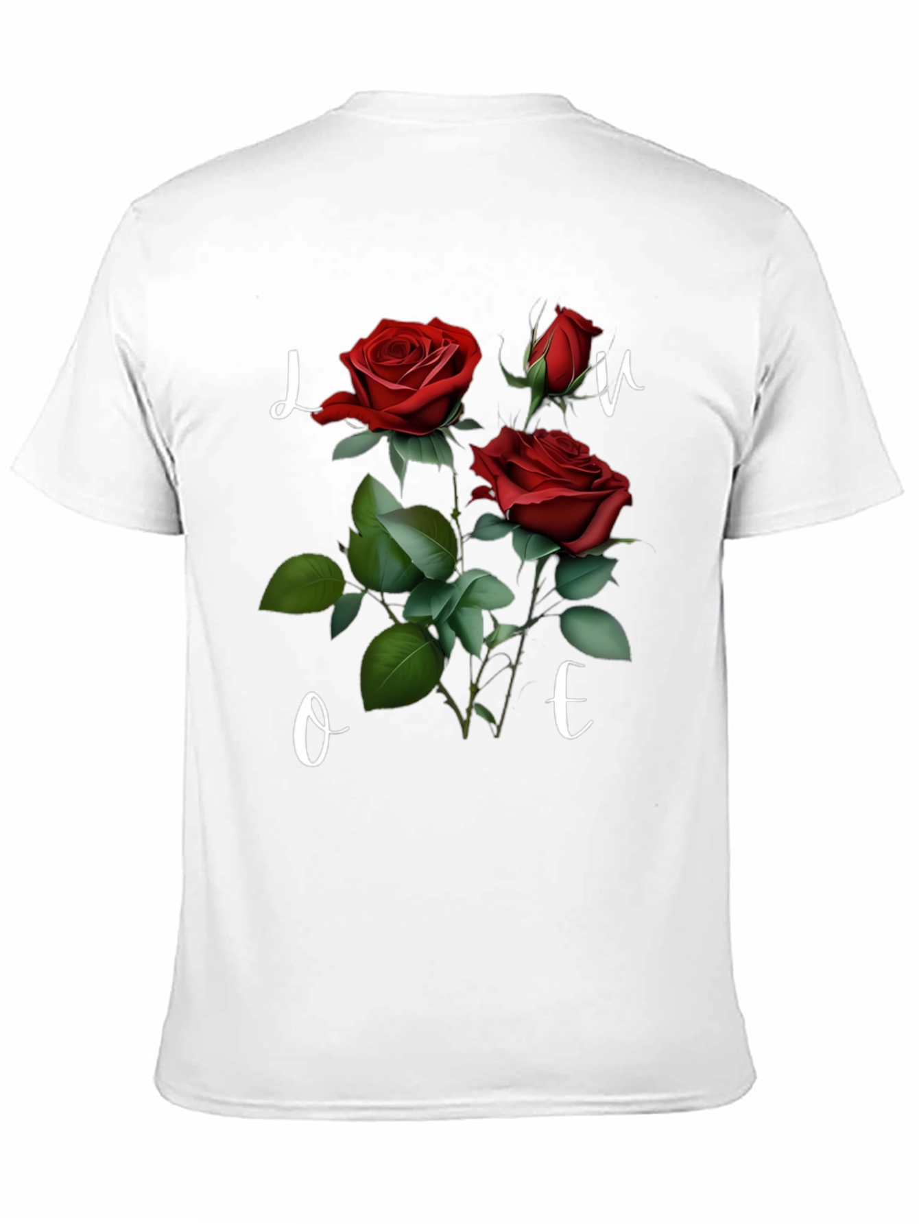 Floral Love T-Shirt - Romantic Red Roses