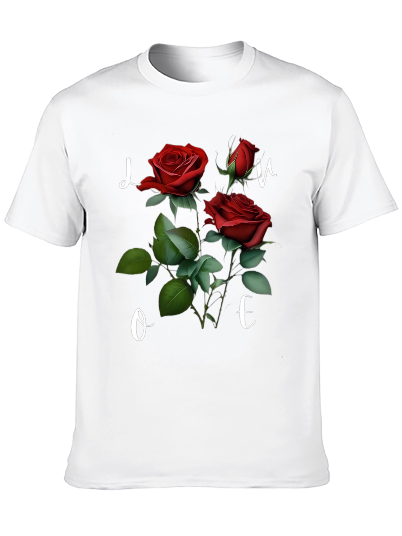 Floral Love T-Shirt - Romantic Red Roses