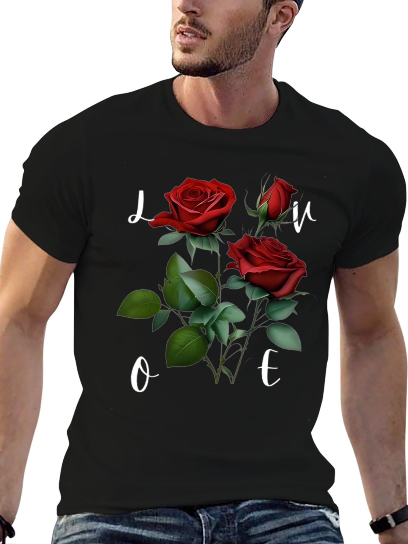 Floral Love T-Shirt - Romantic Red Roses