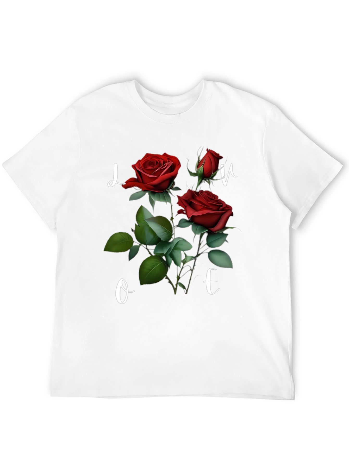 Floral Love T-Shirt - Romantic Red Roses