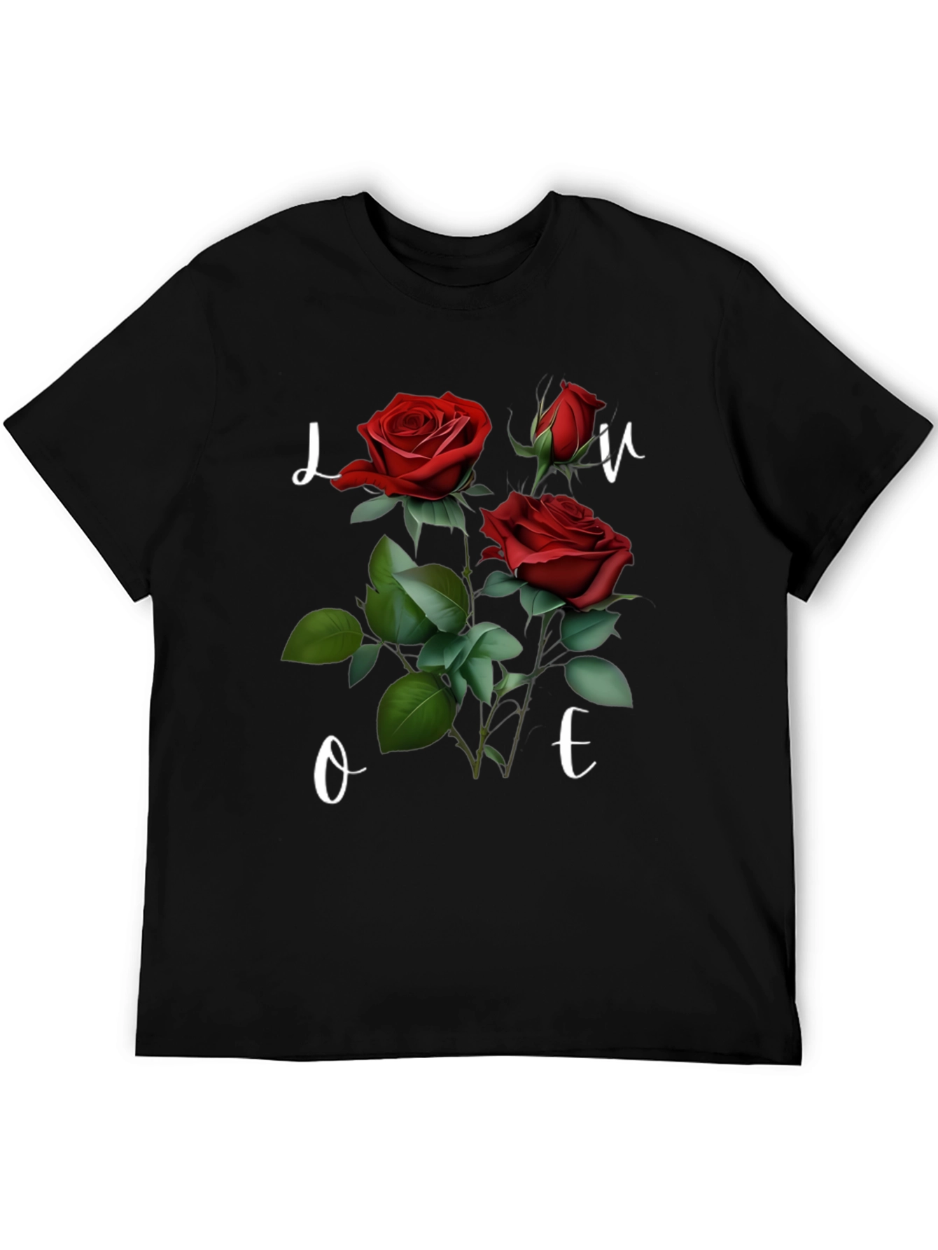 Floral Love T-Shirt - Romantic Red Roses
