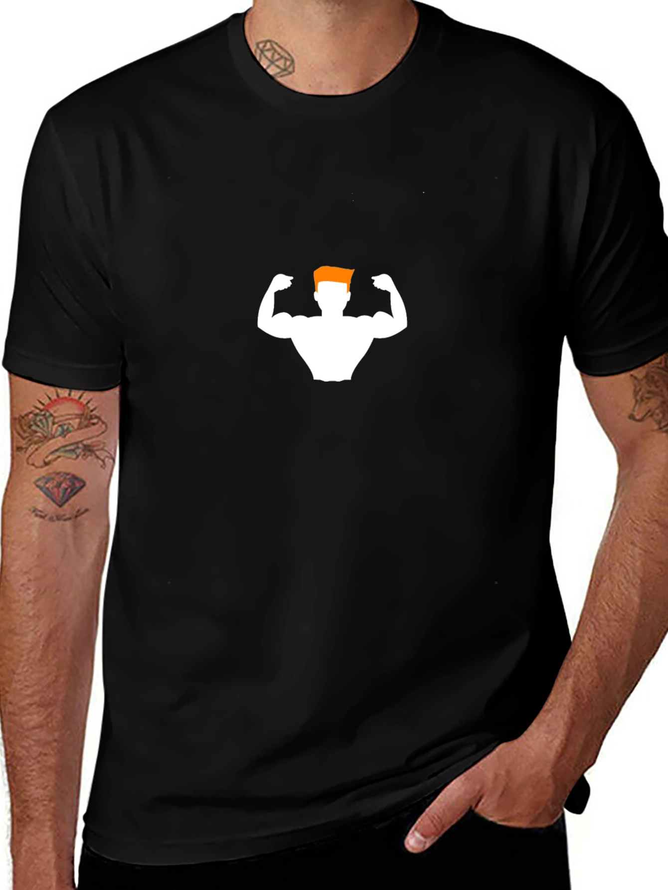 Retro Fitness Graphic Black T-Shirt