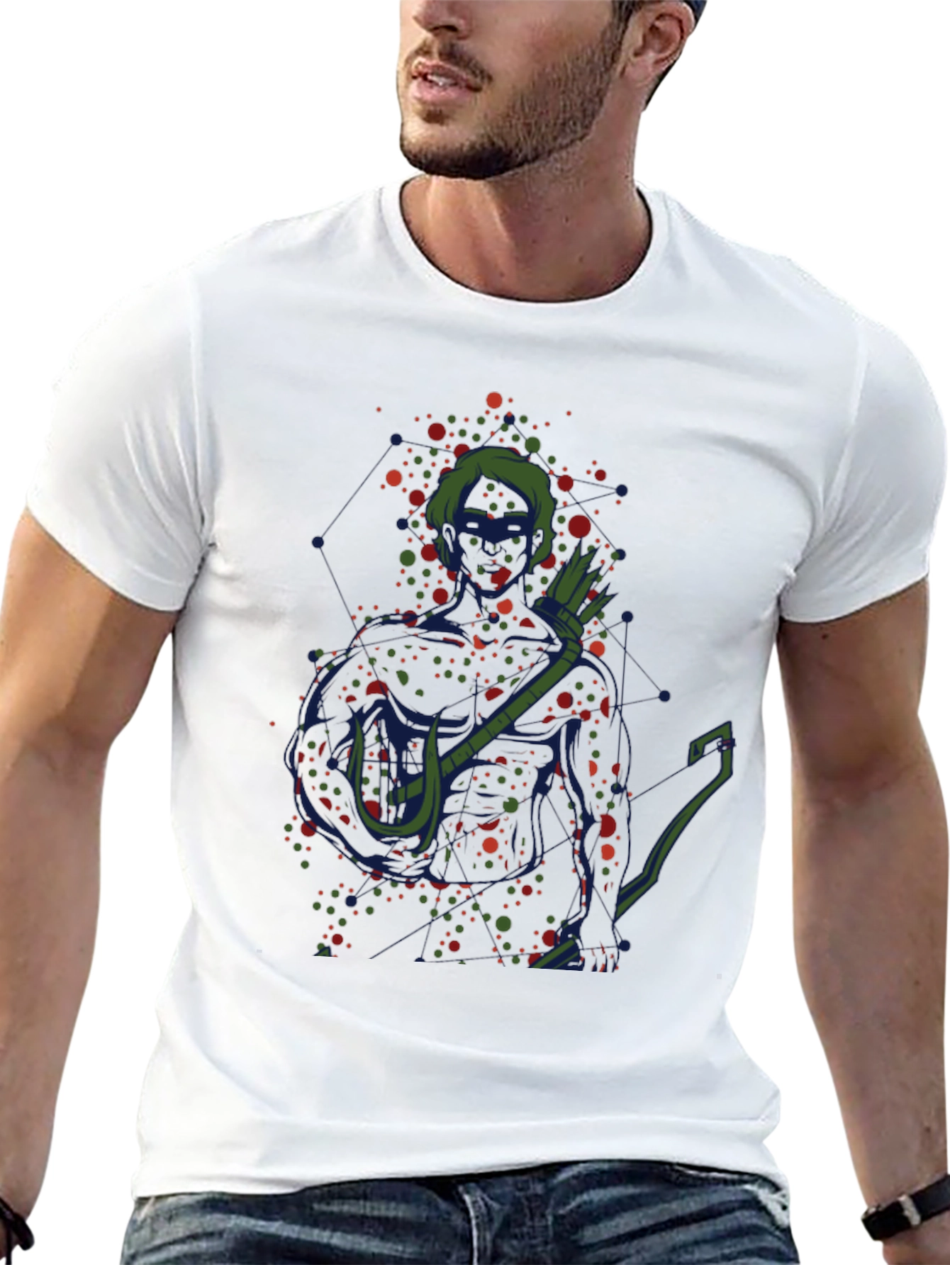 Green Arrow Art T-Shirt - Black