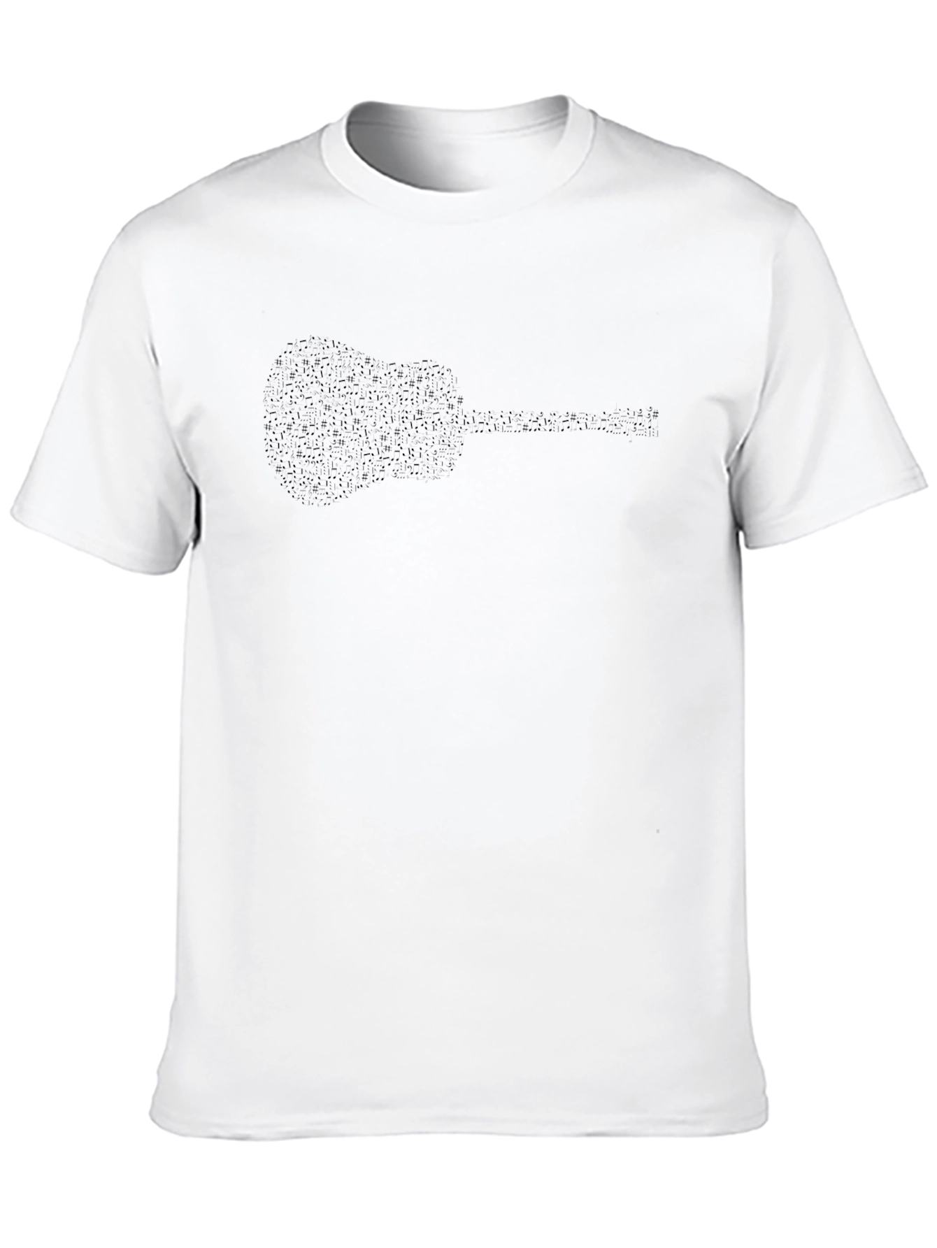 Guitar Silhouette Mens Black T-Shirt