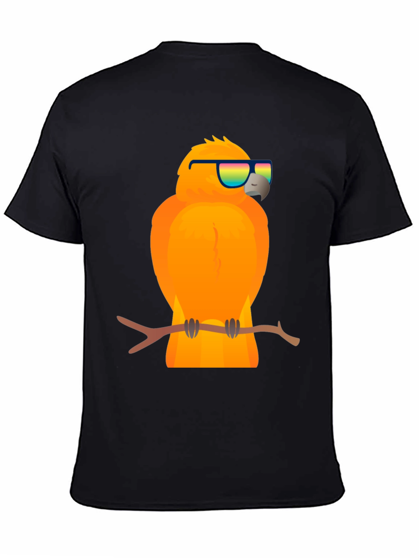 Cool Parrot Graphic Tee - Black T-Shirt