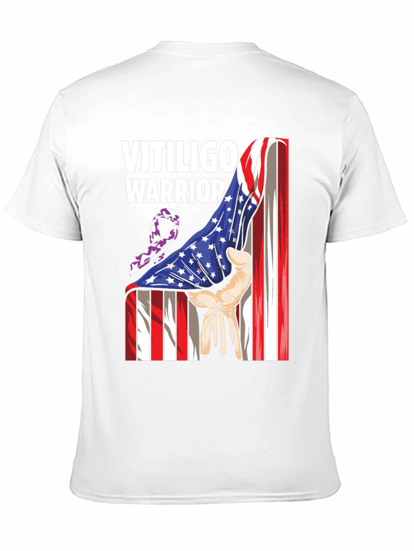 Vitiligo Warrior T-Shirt - American Flag