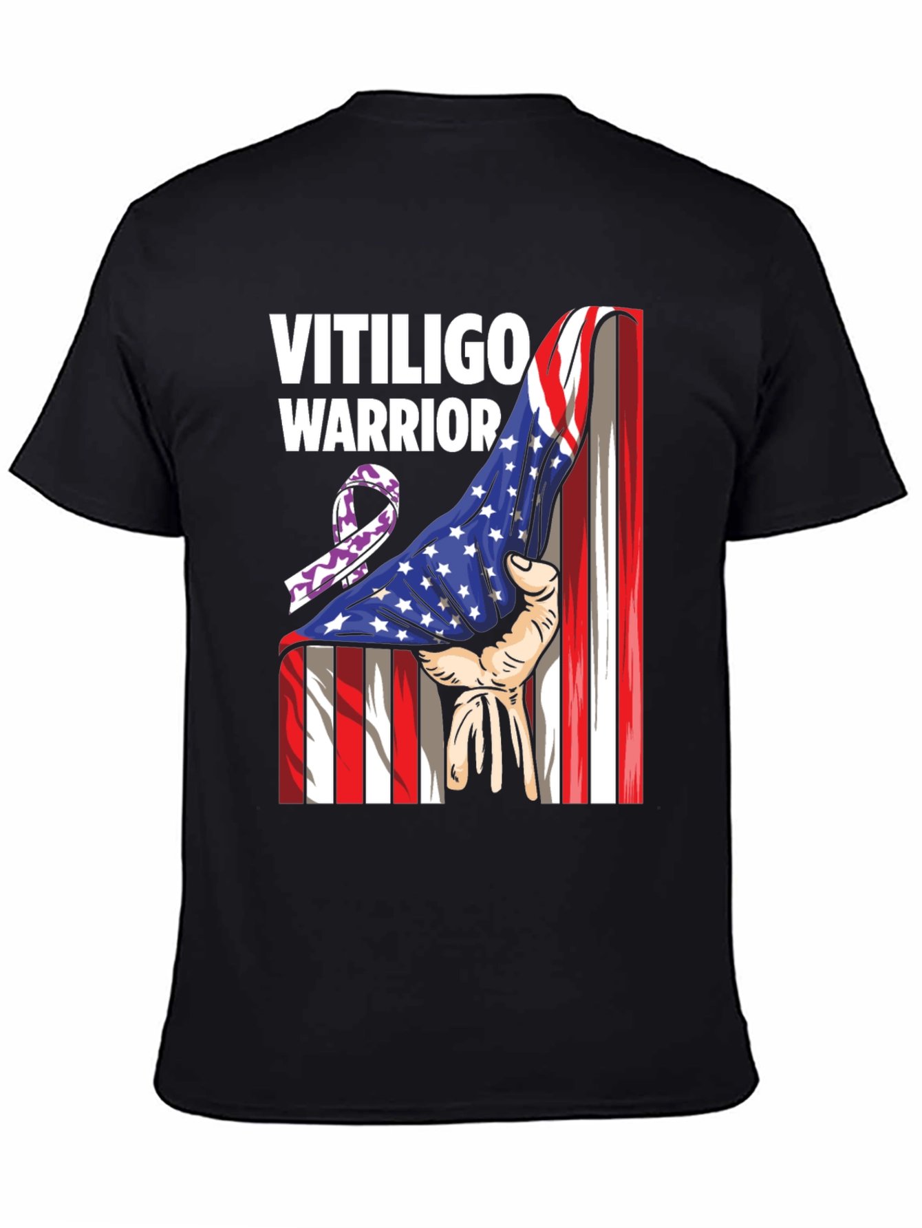 Vitiligo Warrior T-Shirt - American Flag