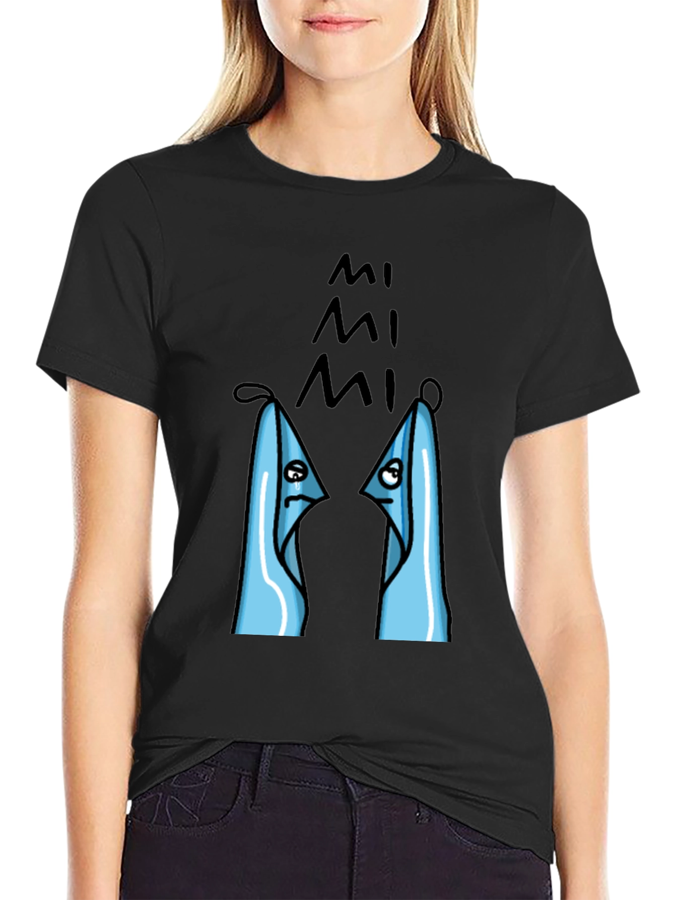 MiMis Sad Towels Black T-Shirt