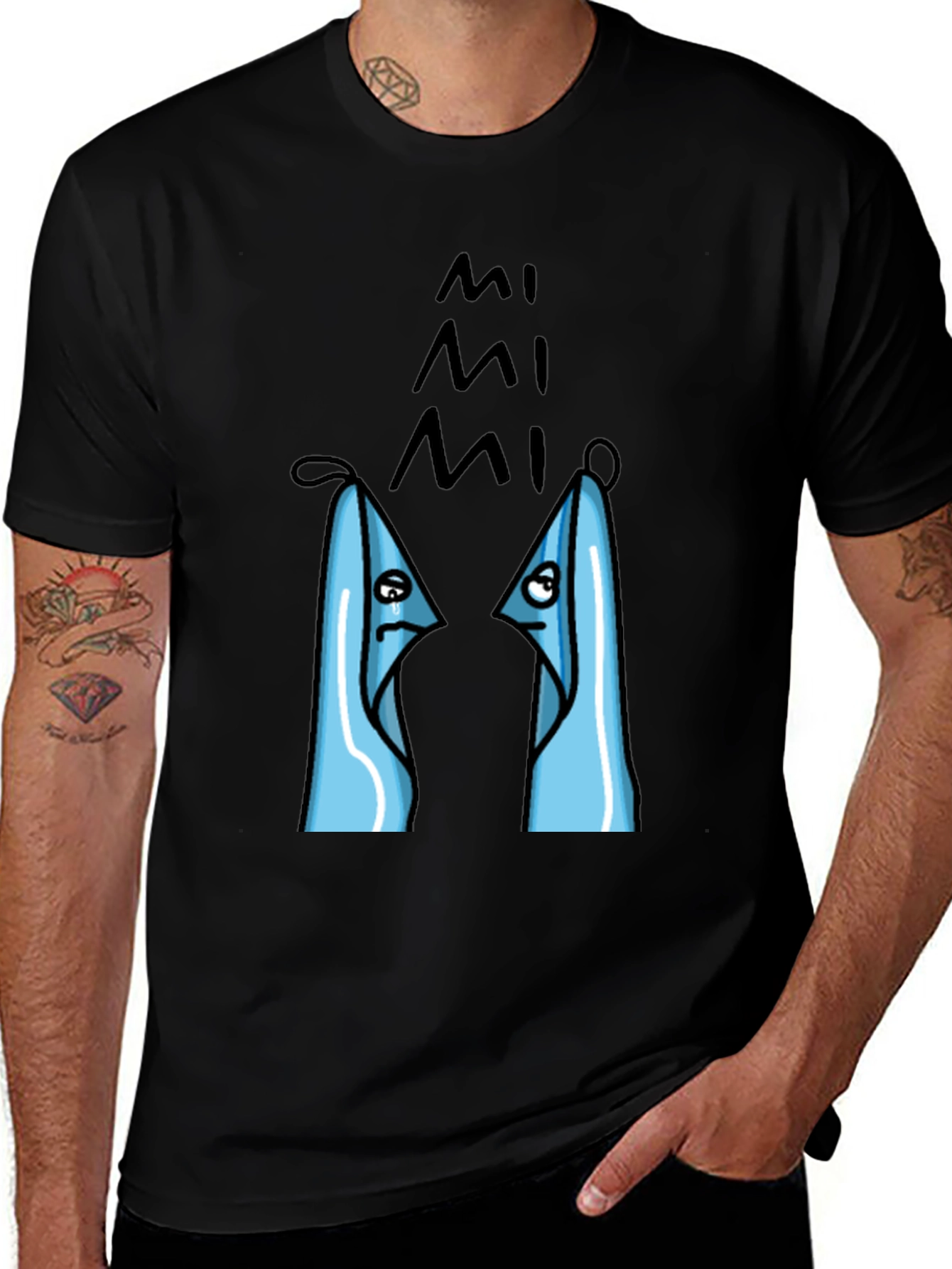 MiMis Sad Towels Black T-Shirt