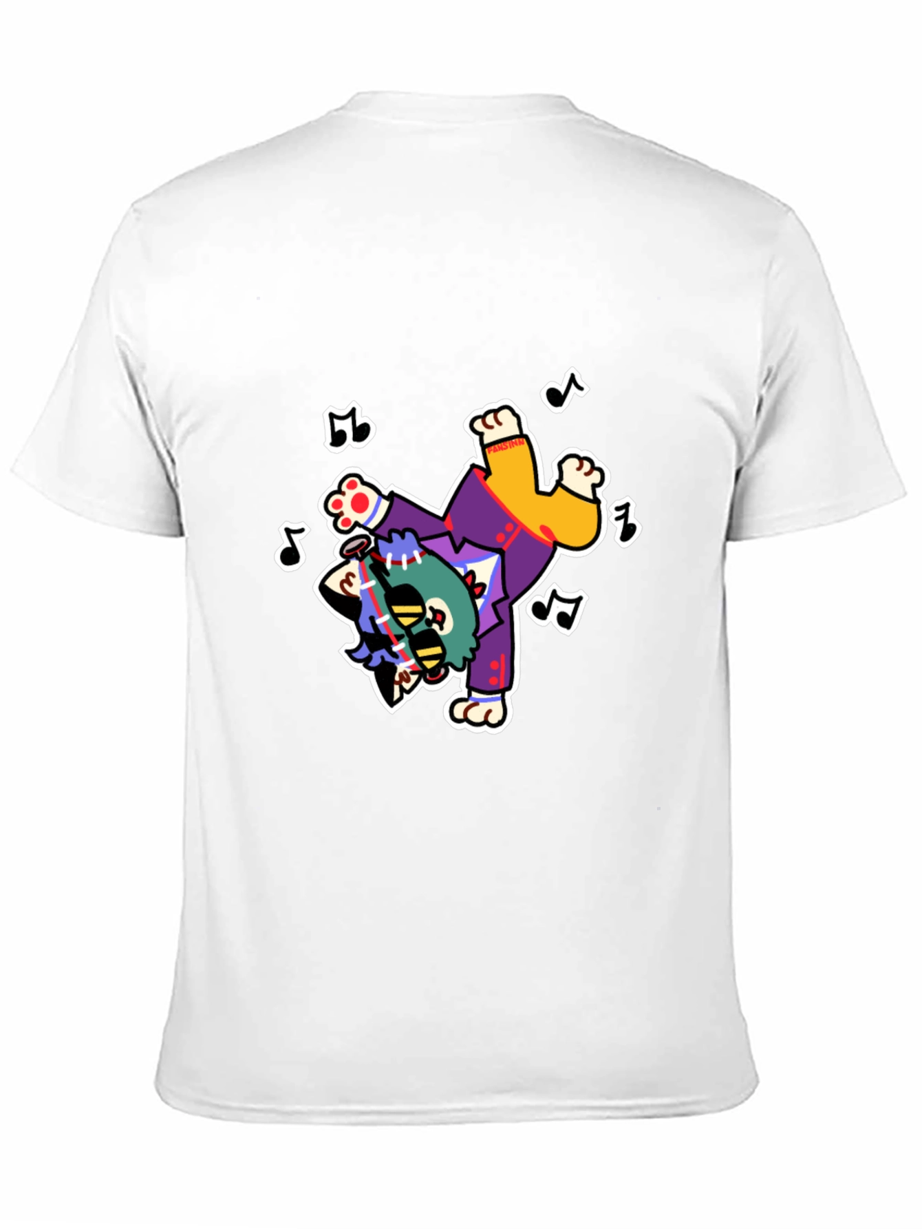 Funky Cartoon Character Black T-Shirt