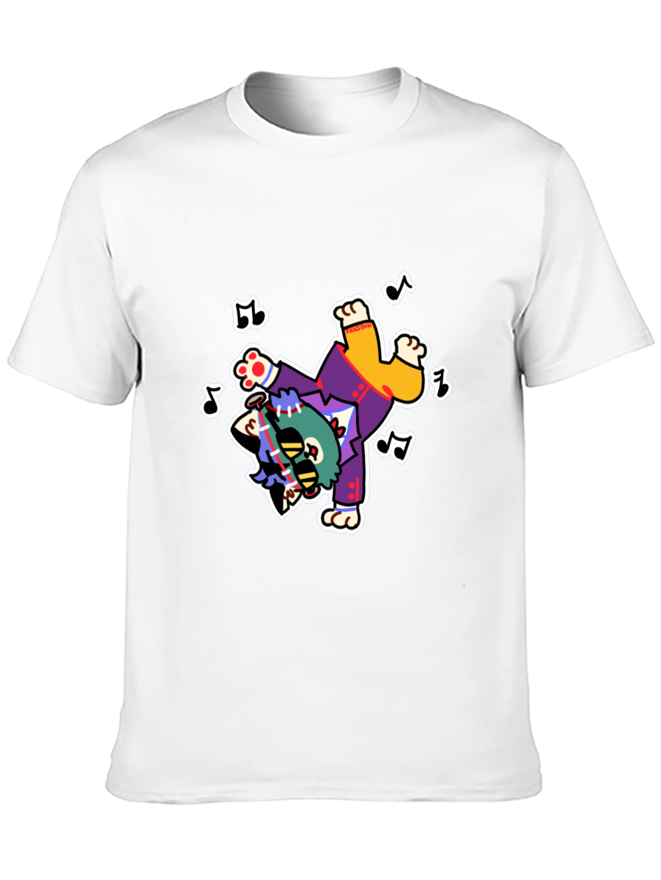 Funky Cartoon Character Black T-Shirt