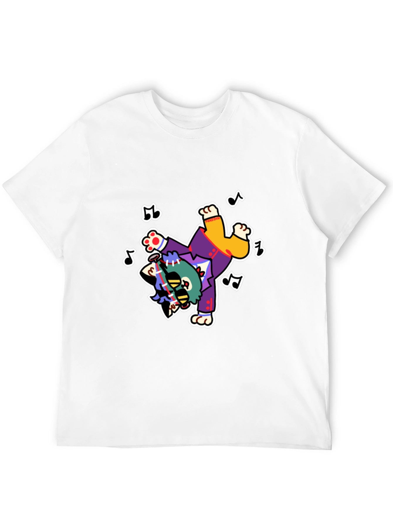 Funky Cartoon Character Black T-Shirt
